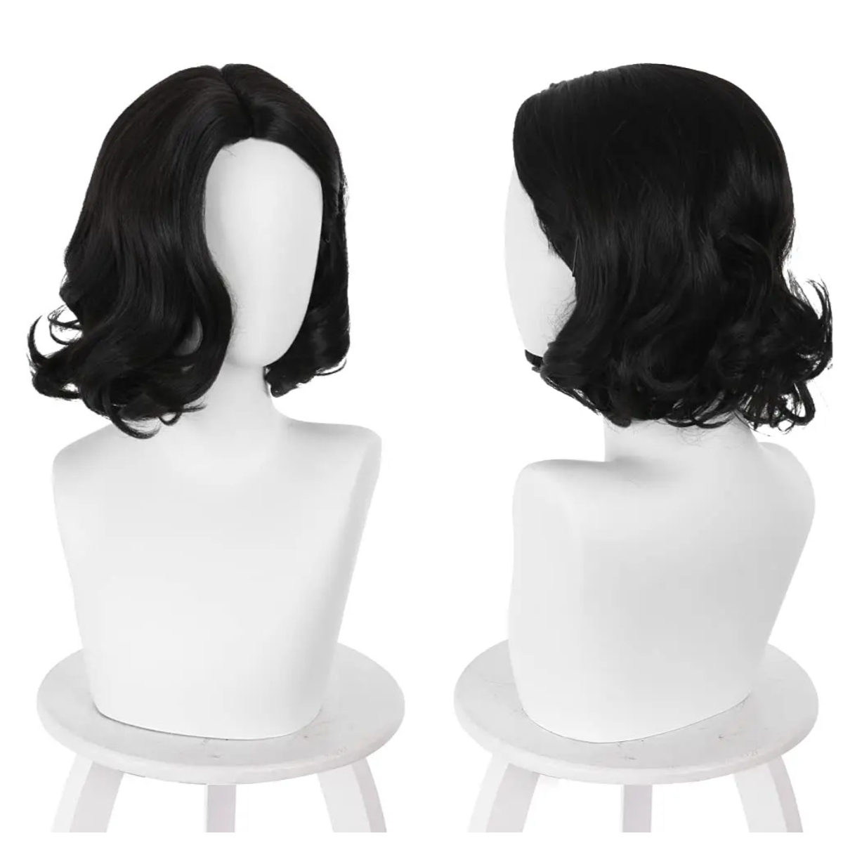 Synthetic Braided Wigs For Black Women - Siyah Kısa Bob Dalgalı Ortadan Ayrılmış