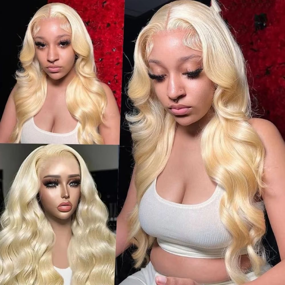 46 İnç # 613 Platin Sarısı, Da - 613 Blonde Body Wave Lace Front Wig incelemesi ve fiyatı