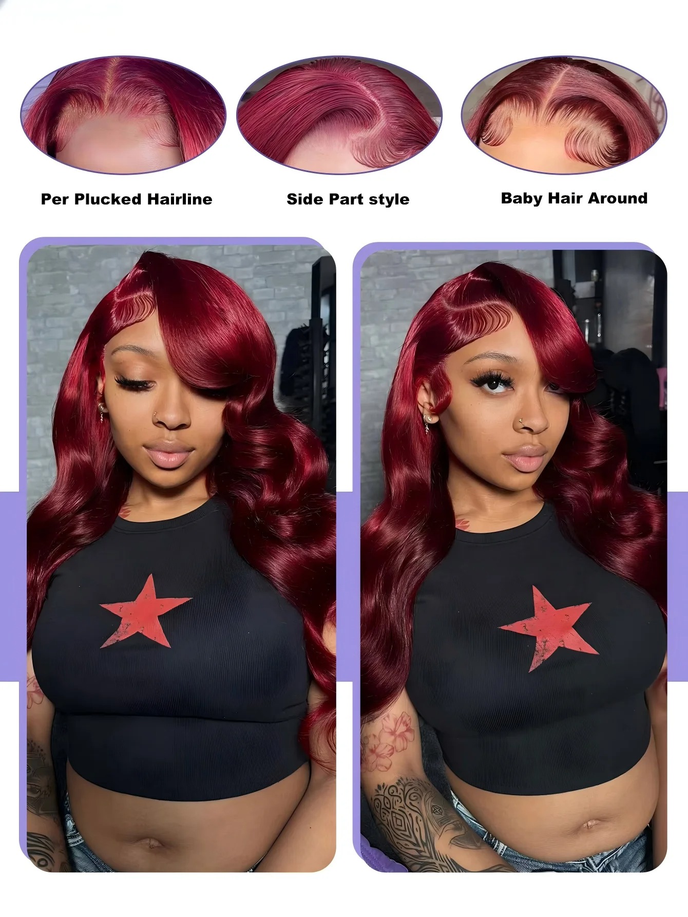 HD Şeffaf 99J Bordo Renkli, Da - Lace Front Wigs incelemesi ve fiyatı